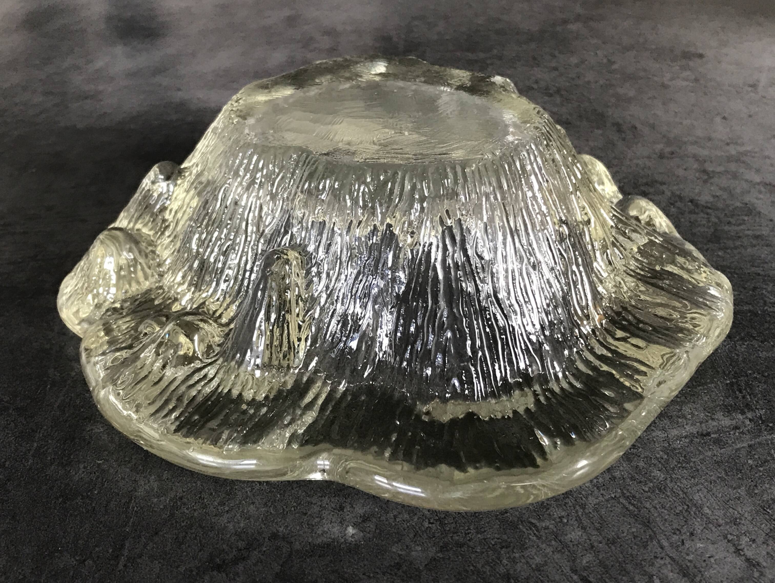 Blenko ashtray, pocket emptier in modernist glass, brutalist design, 1960