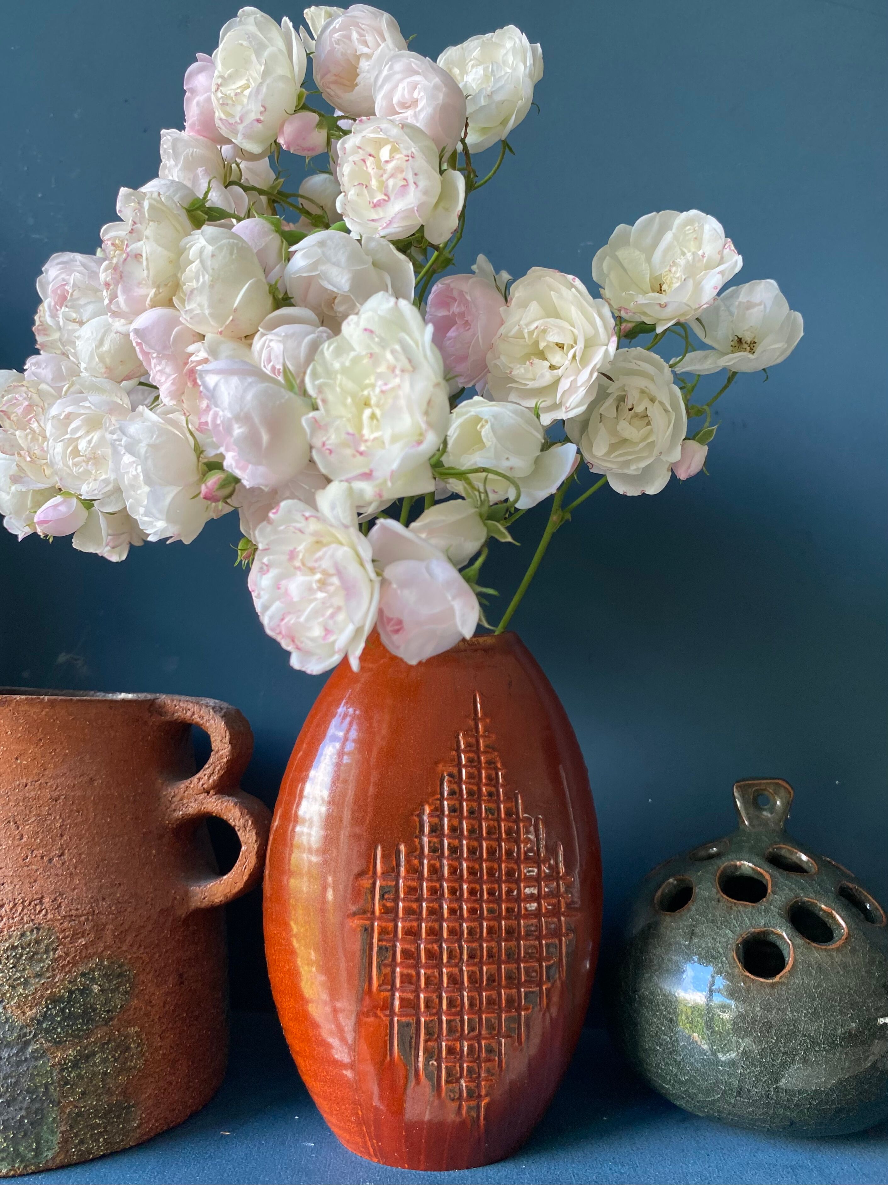 Scarified ceramic Mussara vase, 70s
