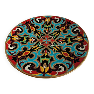 Longwy enamel dish Arabesques creation by P. Mignon