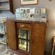 Art Deco wooden sideboard with mirror and marble
