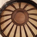 Carafe, glass and pot Portieux in smoked glass and silver art deco