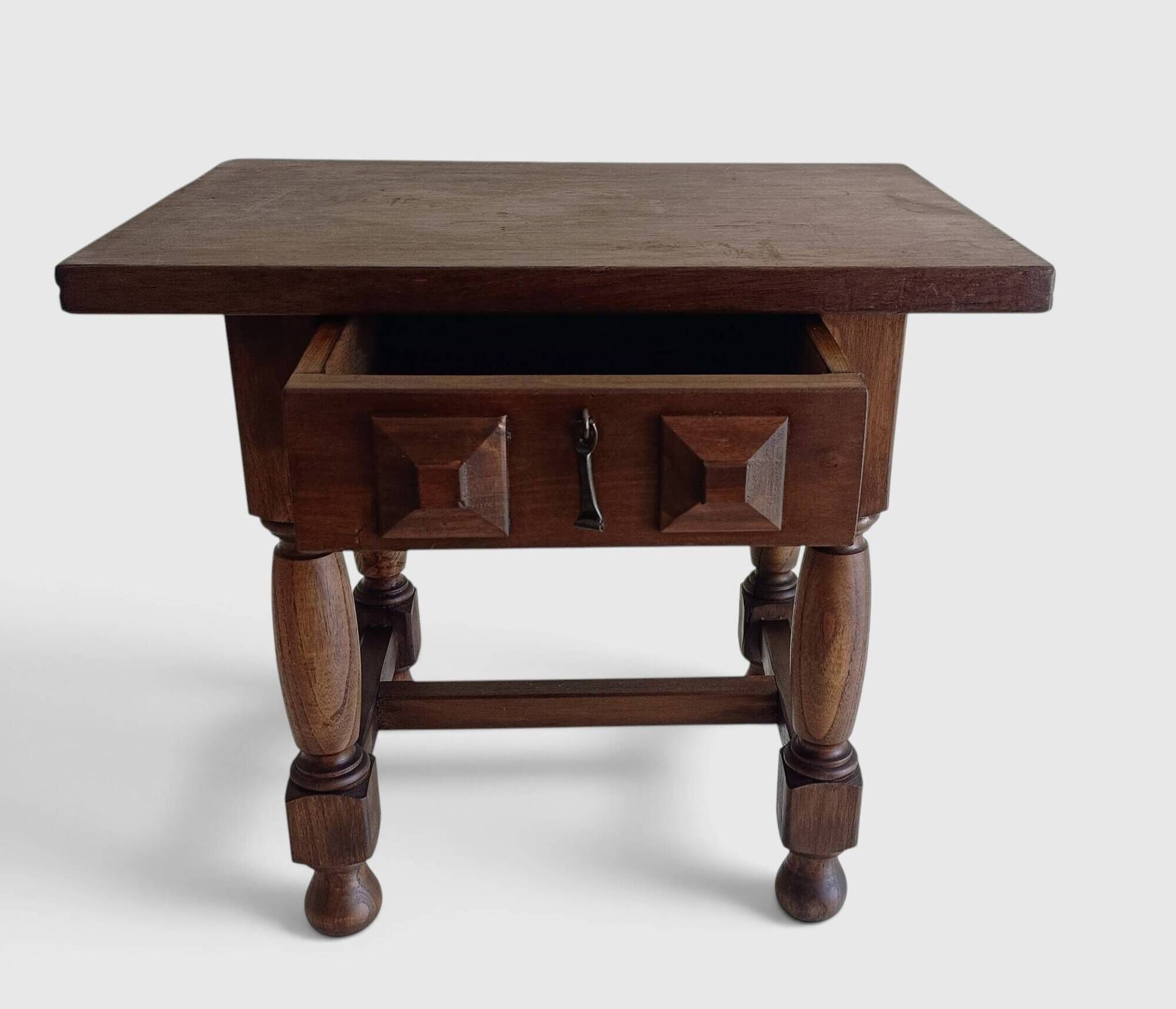 Spanish Castilian Baroque Revival Side Table, Mid-20th Century