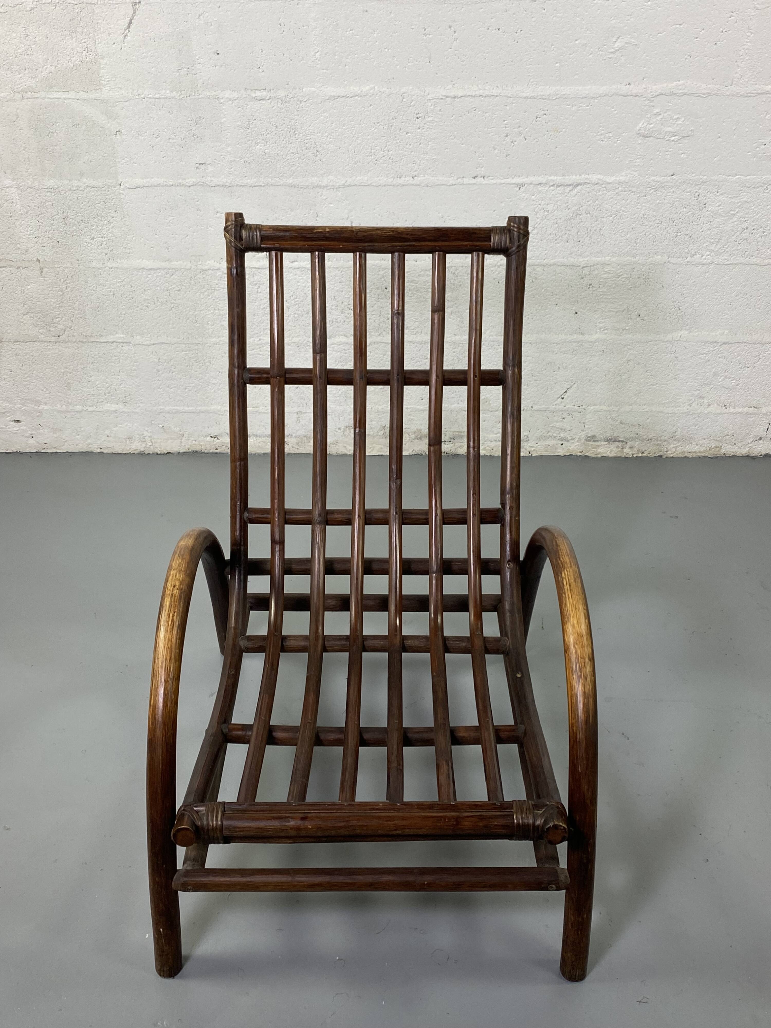 Rattan and bamboo armchair