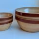 Duos of salad bowls in Gien sandstone 70s made in France