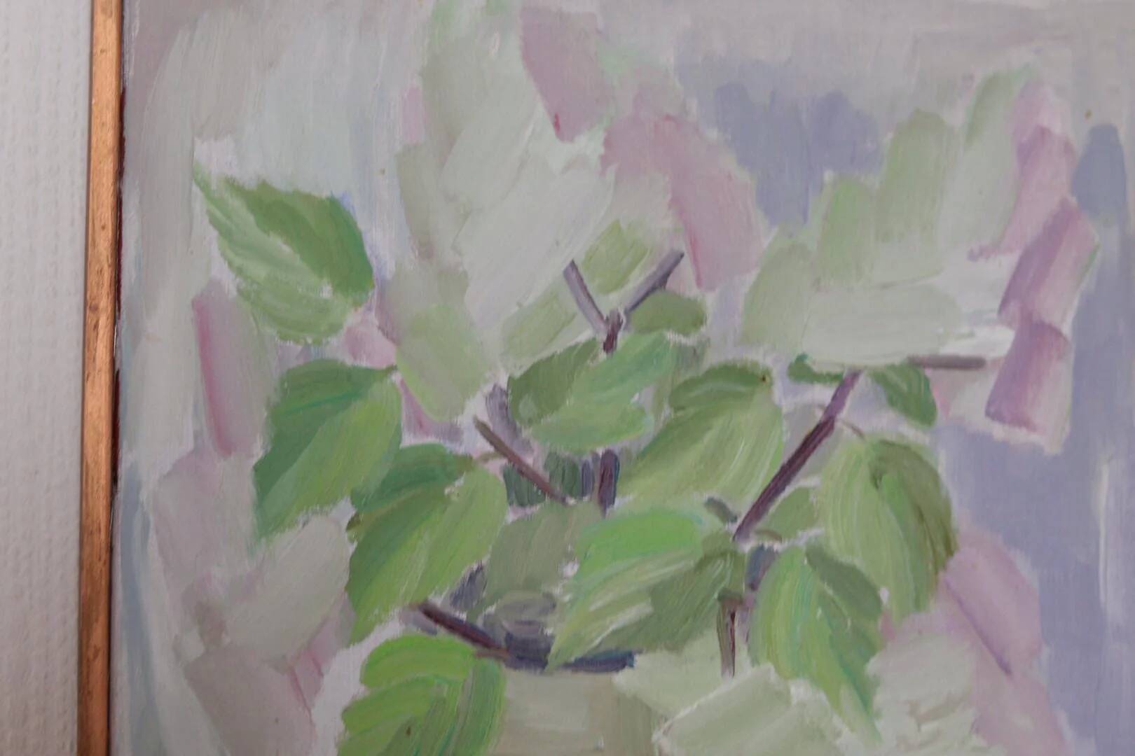 Swedish Oil on Canvas – “Höstsyrener (Autumn Lilacs)” by Paula Wilson