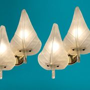 Midcentury Italian Murano Glass Leaf Sconces, Set of 2