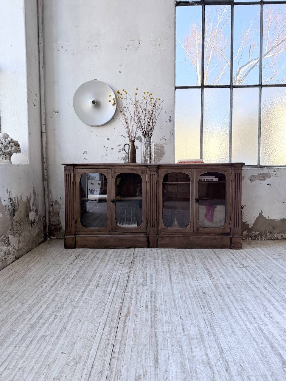Enfilade display cabinet, solid oak, 1920.