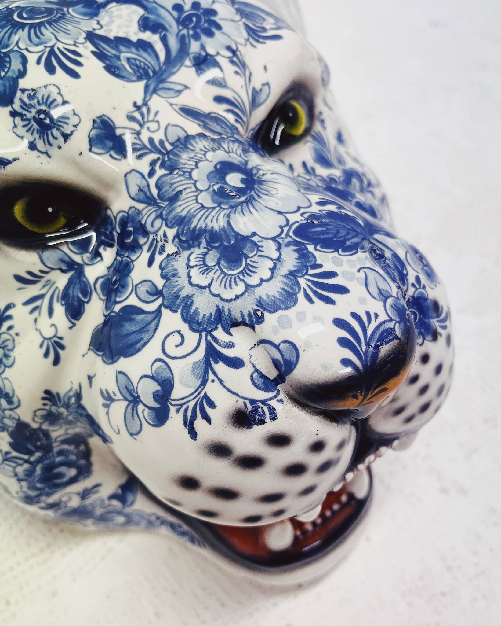 Étagère murale Panther en céramique bleu Delft