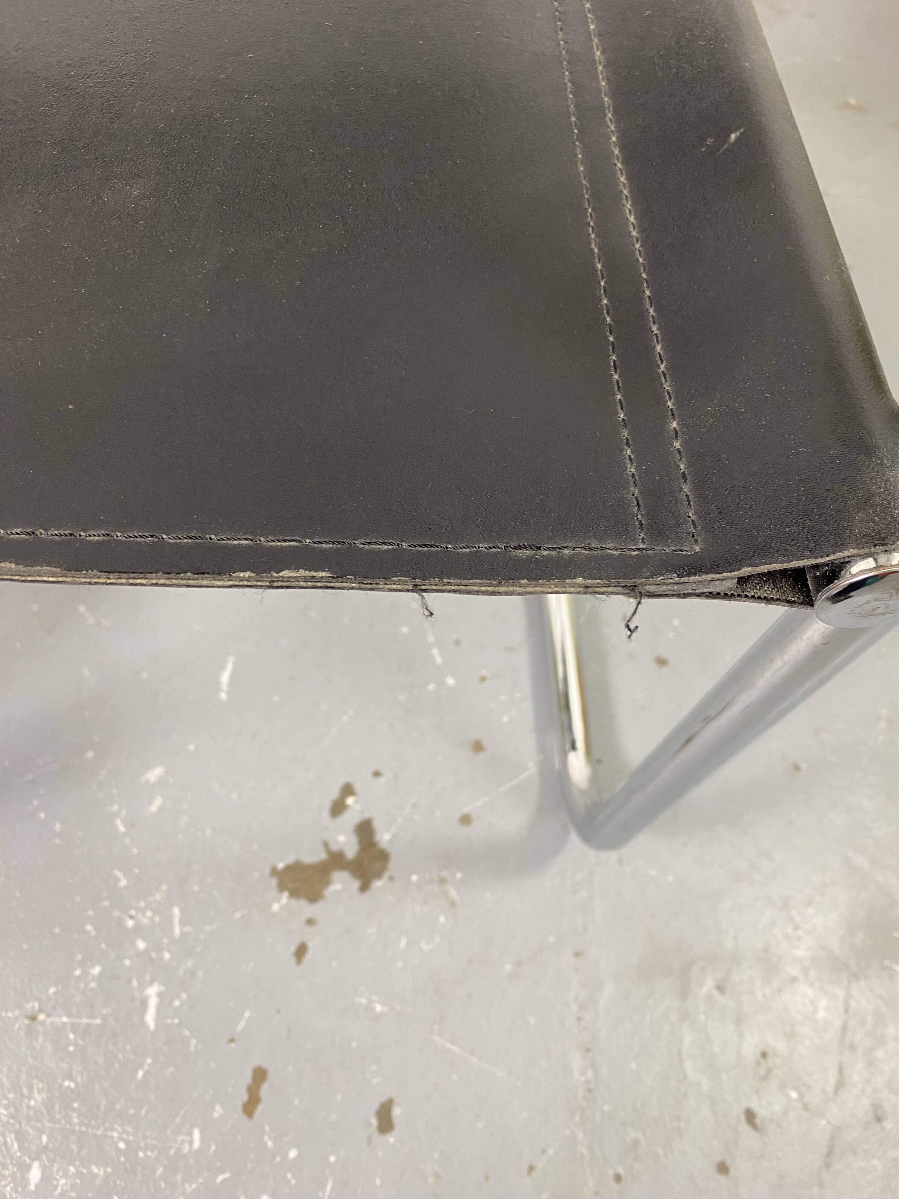 Pair of design armchairs in imitation leather chrome