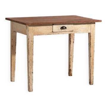 Table en bois massif blanc, c.1920