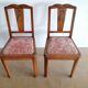 Lot de 2 chaises années 50 chêne et velours rose