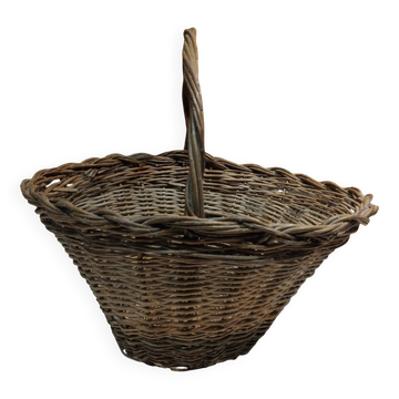 Ancien panier tressé rond