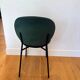 Set of 10 Calligaris Ines chairs in green velvet and tropical fabric.