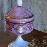 Old pink opaline candy box