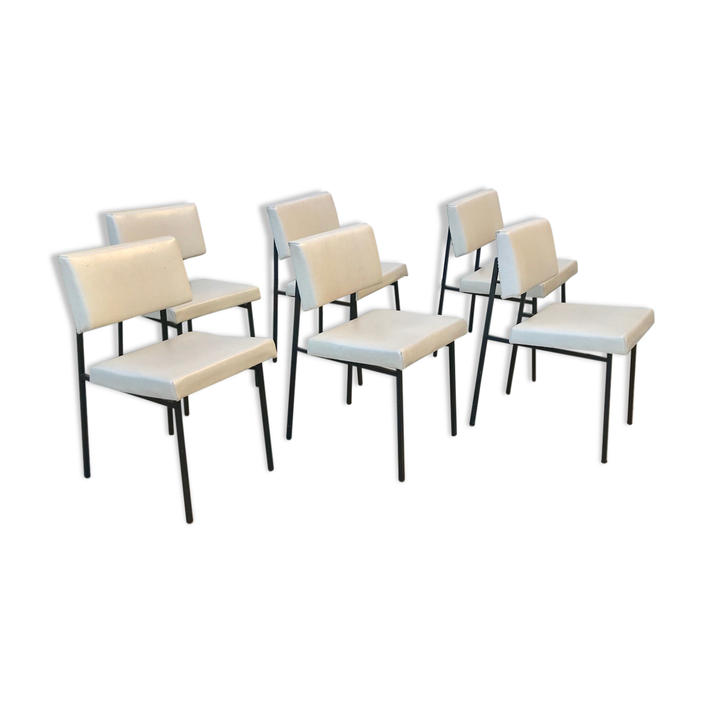 Suite de 6 chaises Gérard Guermonprez 1950