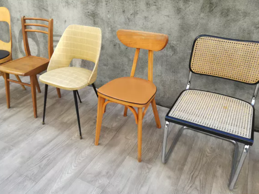 Lot de 6 chaises vintages depareillées
