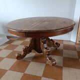 Oval dining room table early xxth walnut