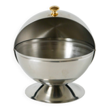 Stainless steel sugar bowl, silver & gold, Design, 1970