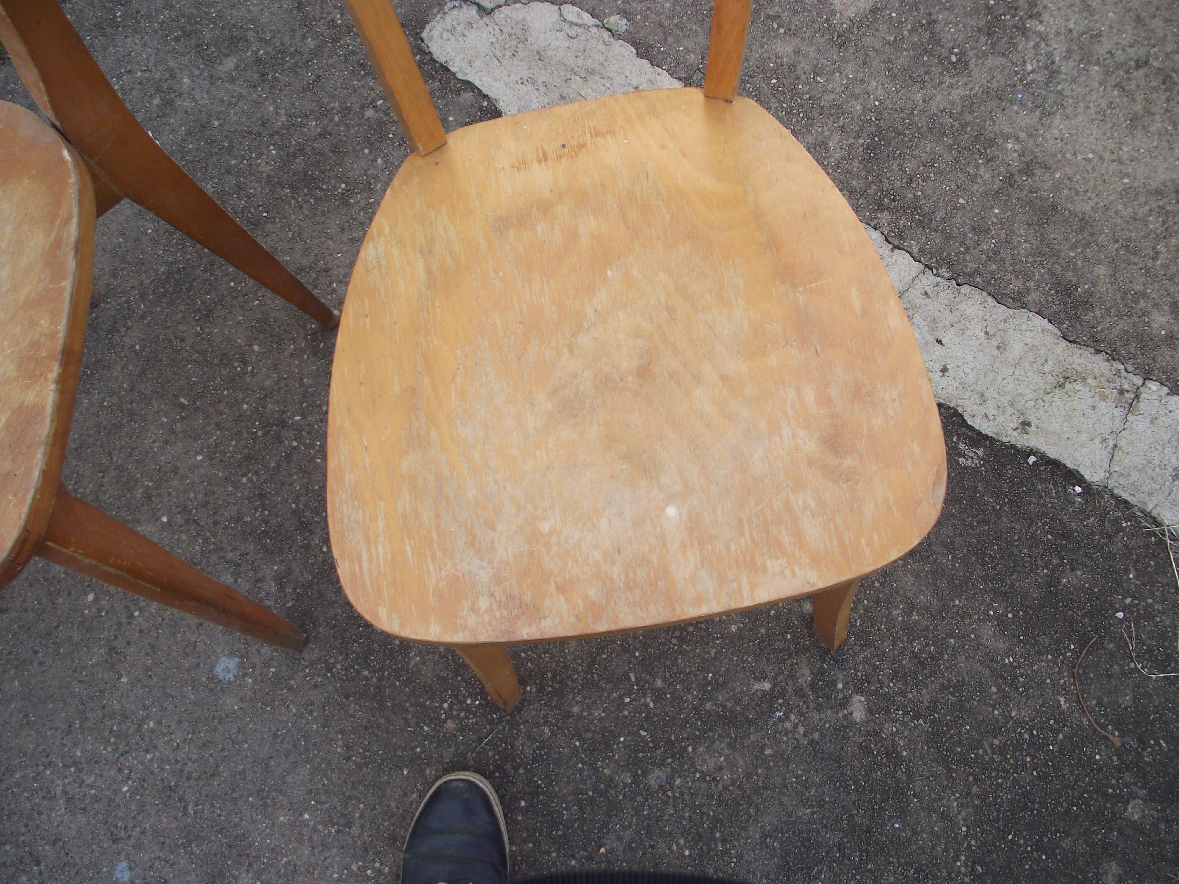 2 wood bistro chairs