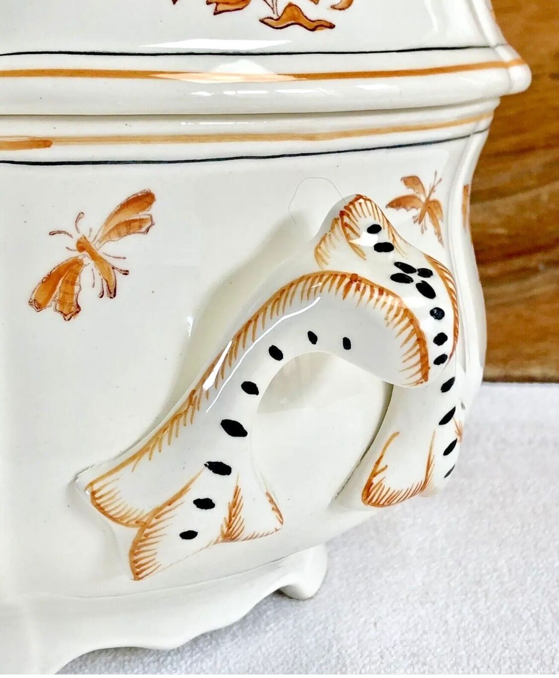Ancienne soupière légumier Longchamp décor Moustiers  Olérys