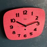 Vintage formica clock silent wall clock "red odo"