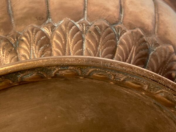 Seau à charbon en cuivre et laiton XIXème