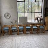 Set of 6 oak chairs with armrests Ate Van Apeldoorn