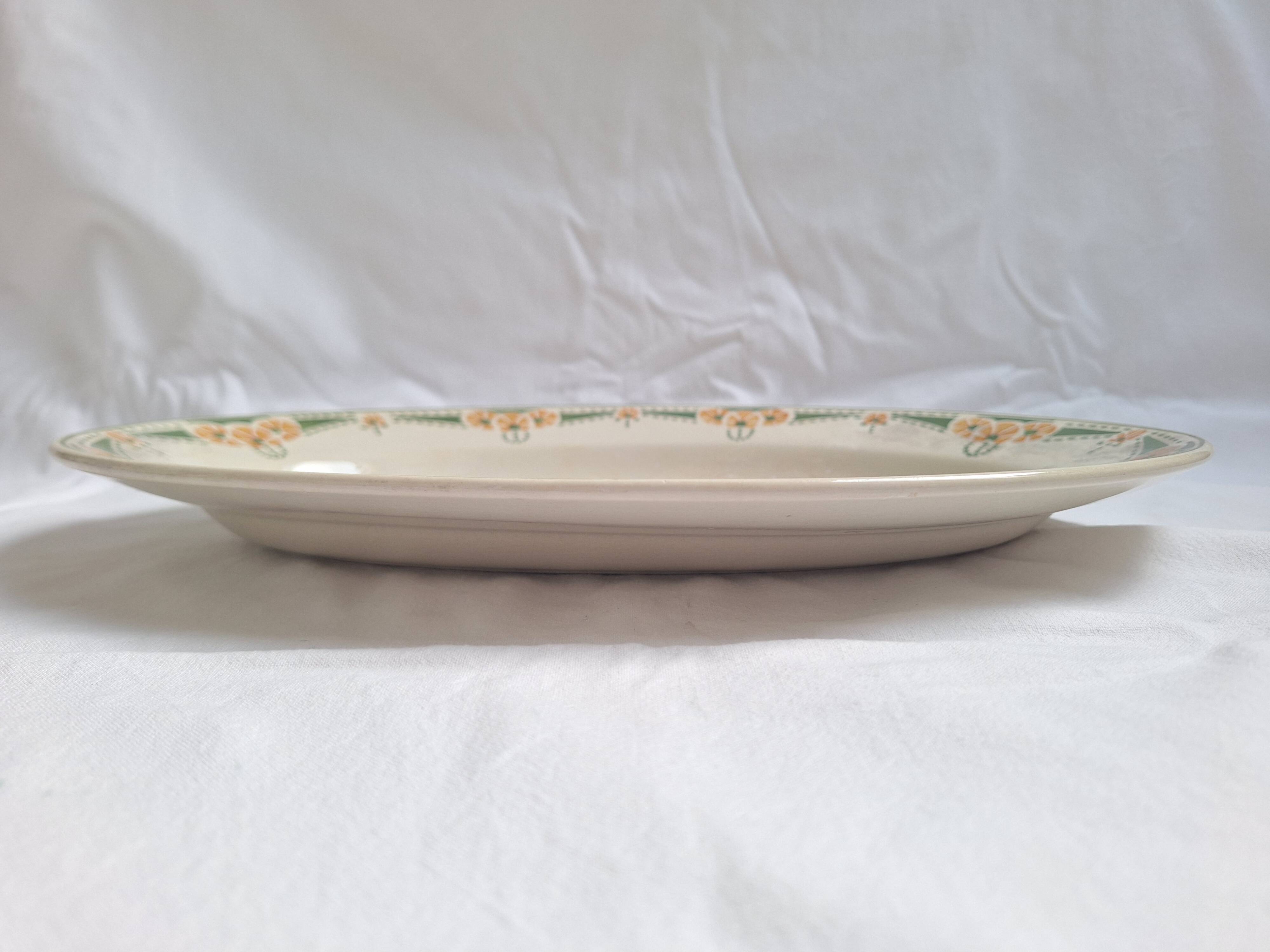 Longwy art deco oval dish