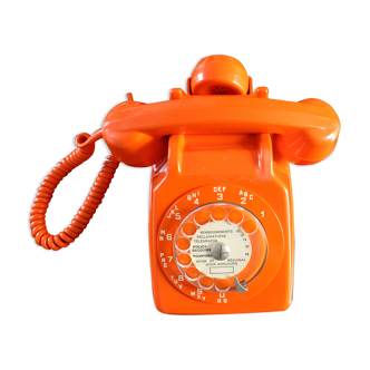 Vintage phone with orange dial 70's