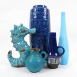 Set of 10 glass and ceramic vintage objects