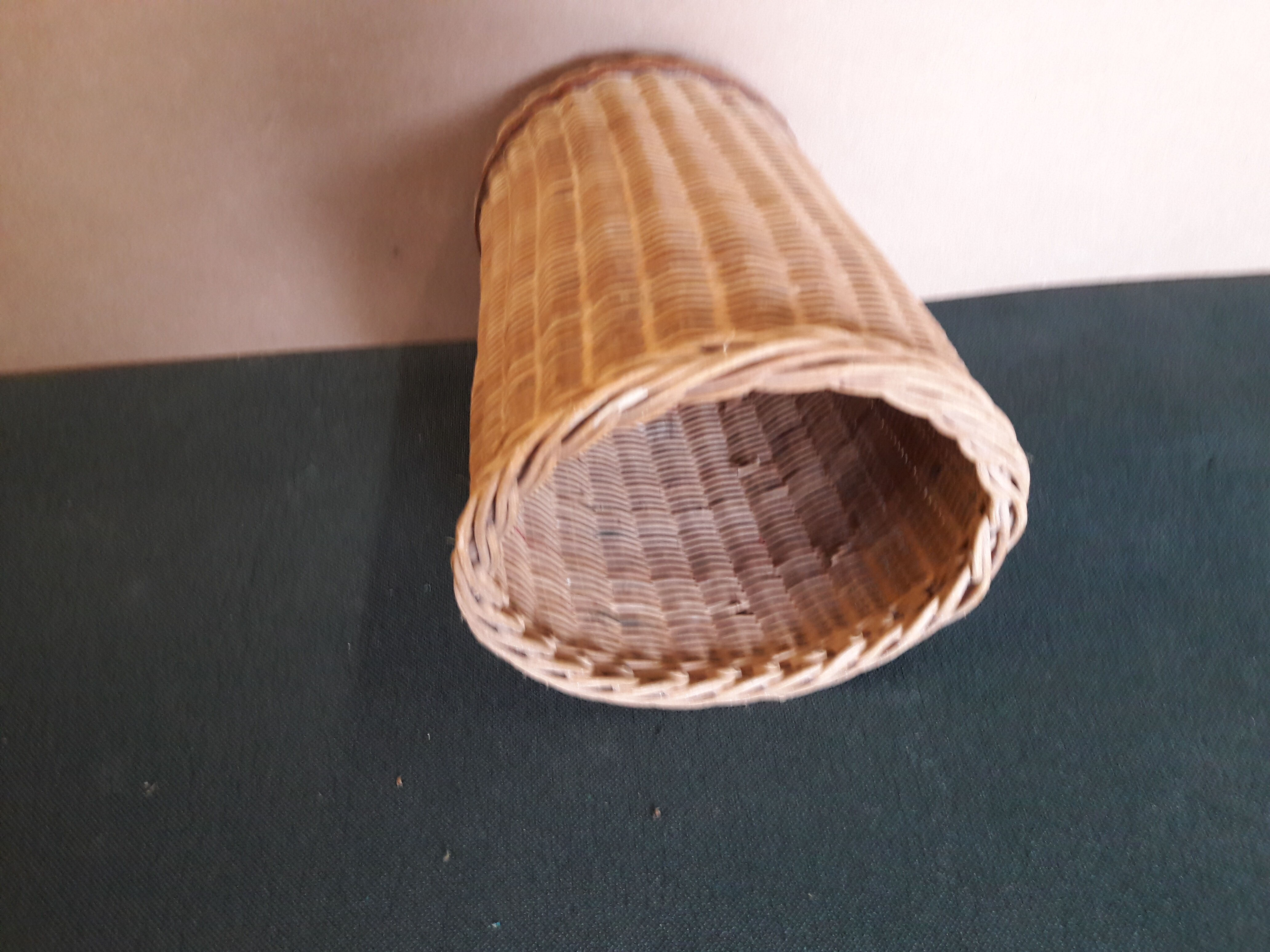 Wicker waste paper basket