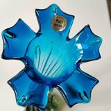 Flower-shaped soliflore vase. In blown Art glass. Handmade. High 30 cm