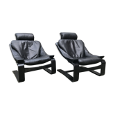 Set of 2 Kroken chairs by Ake Fribytter for Nelo Möbel Sweden 70's ed.