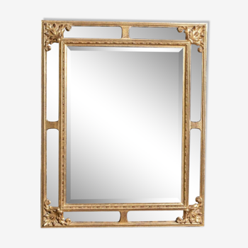 Gold leaf bead mirror 1980 Belgian work in wood and resin