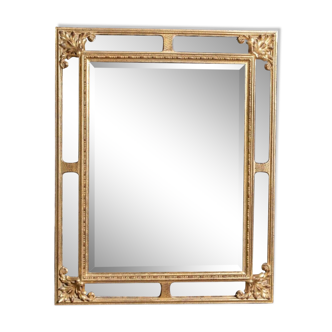 Gold leaf bead mirror 1980 Belgian work in wood and resin