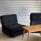 Canapé modulaire vintage en velours bleu nuit – 2 modules