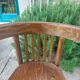 pair of dark bistro chairs, rounded backs, Baumann style