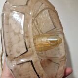 Pink art deco hanging lamp or pendant lamp in clichy glass