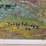 Vintage Flower Painting by Pansy Schenck, dated 1959