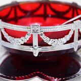 Silver metal sugar and red glass