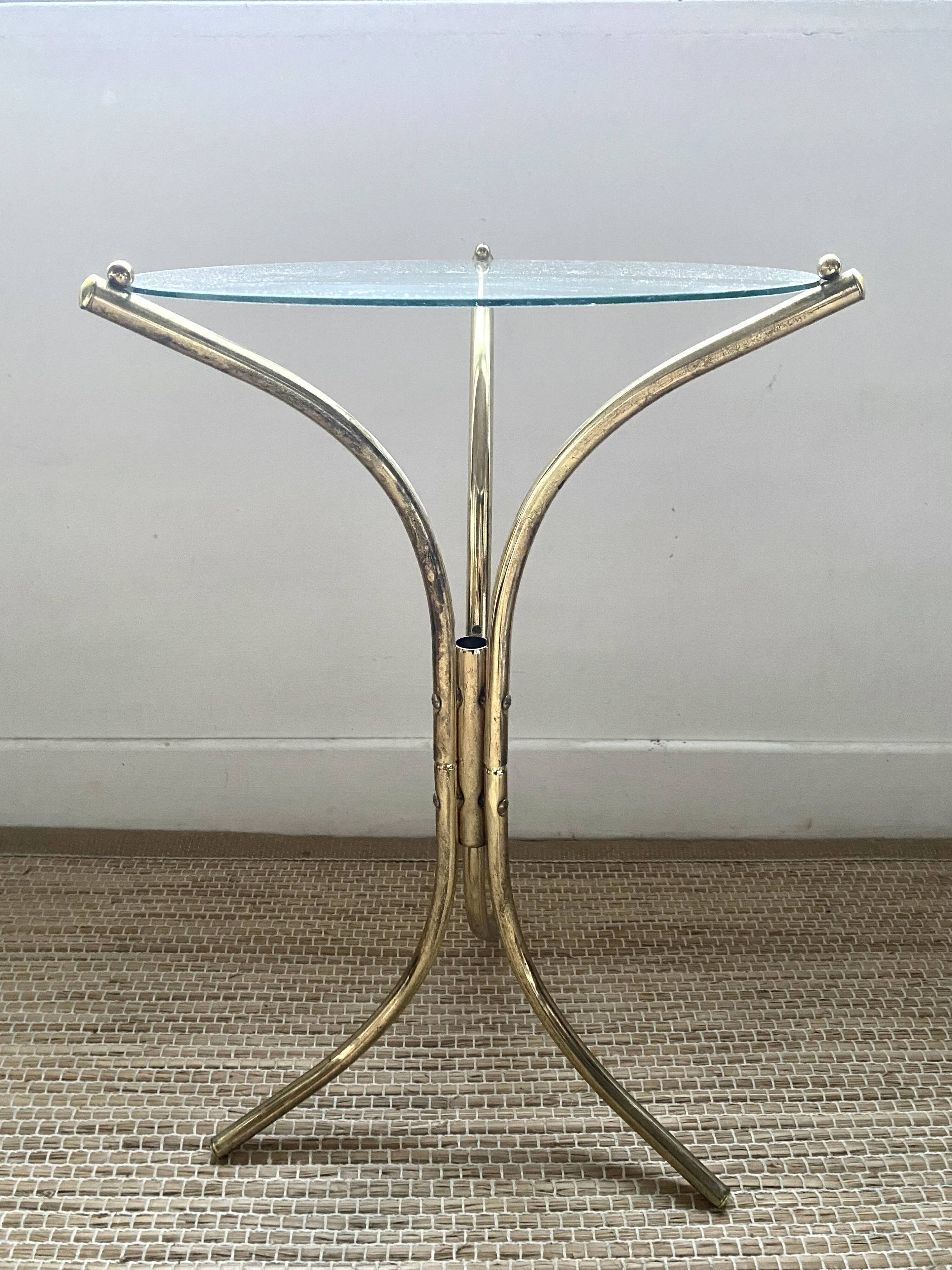 Vintage gilded metal side table
