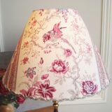Lampe ancienne en laiton avec son abat-jour en tissu années 1900 fait main en France