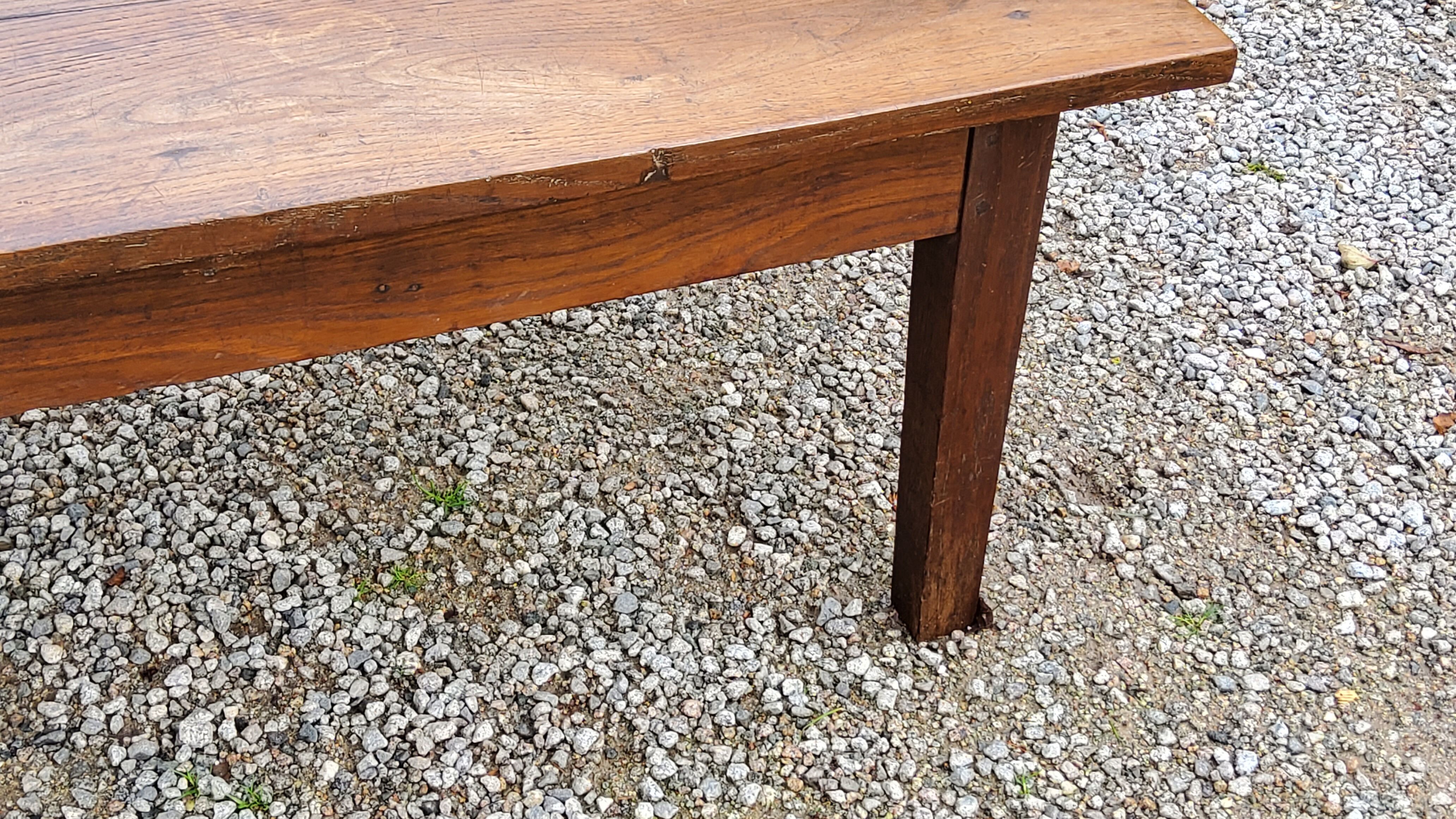 Oak farmhouse coffee table nineteenth century 1 drawer feet bobbins 149cm