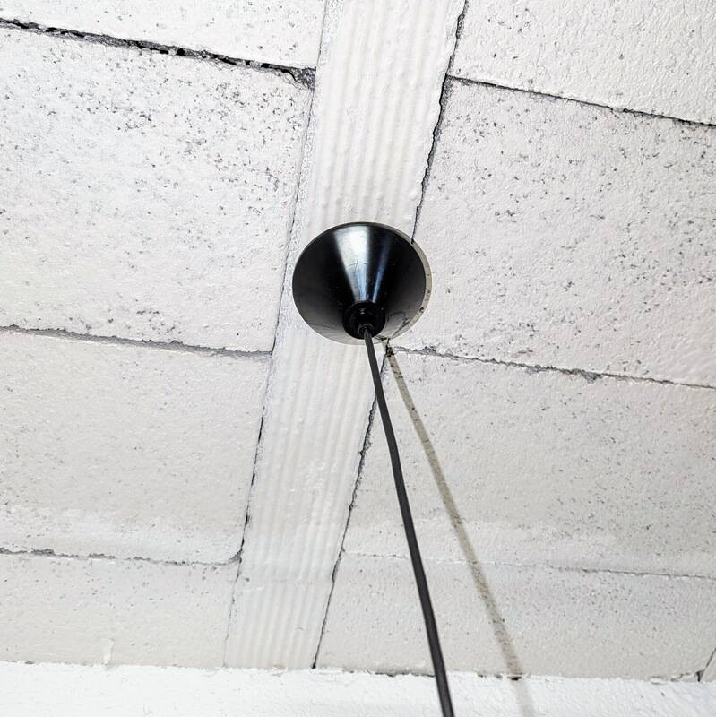 Vintage chrome and glass pendant light