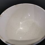 Old white bowl with blue edging Stamped Trèfle 50'S