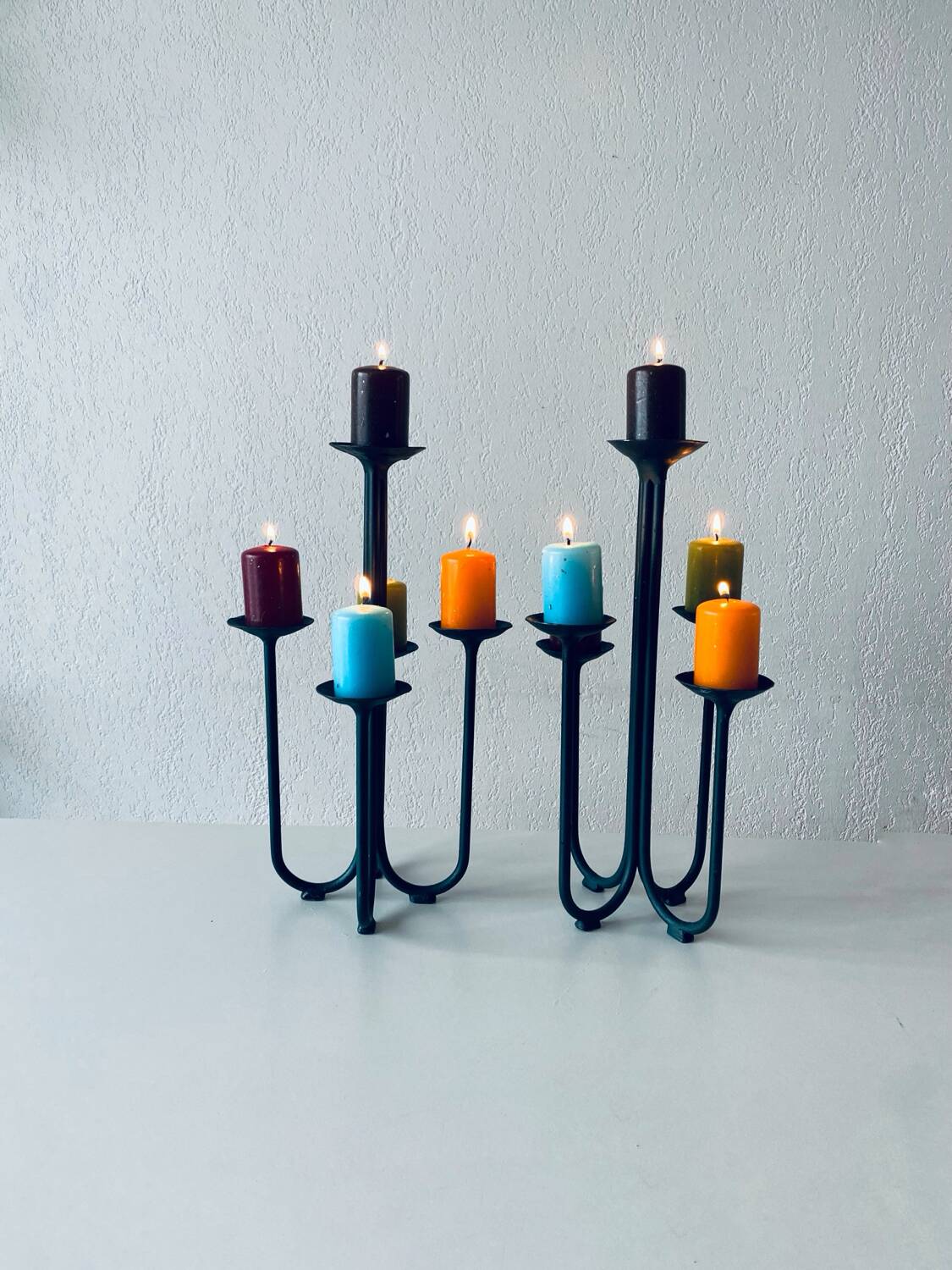 Pair of 5-branched candlesticks