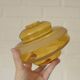 1 of 2 hand blown amber glass pendant lamp / redesign vintage hanging light