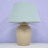 Vintage taupe table lamp green lampshade