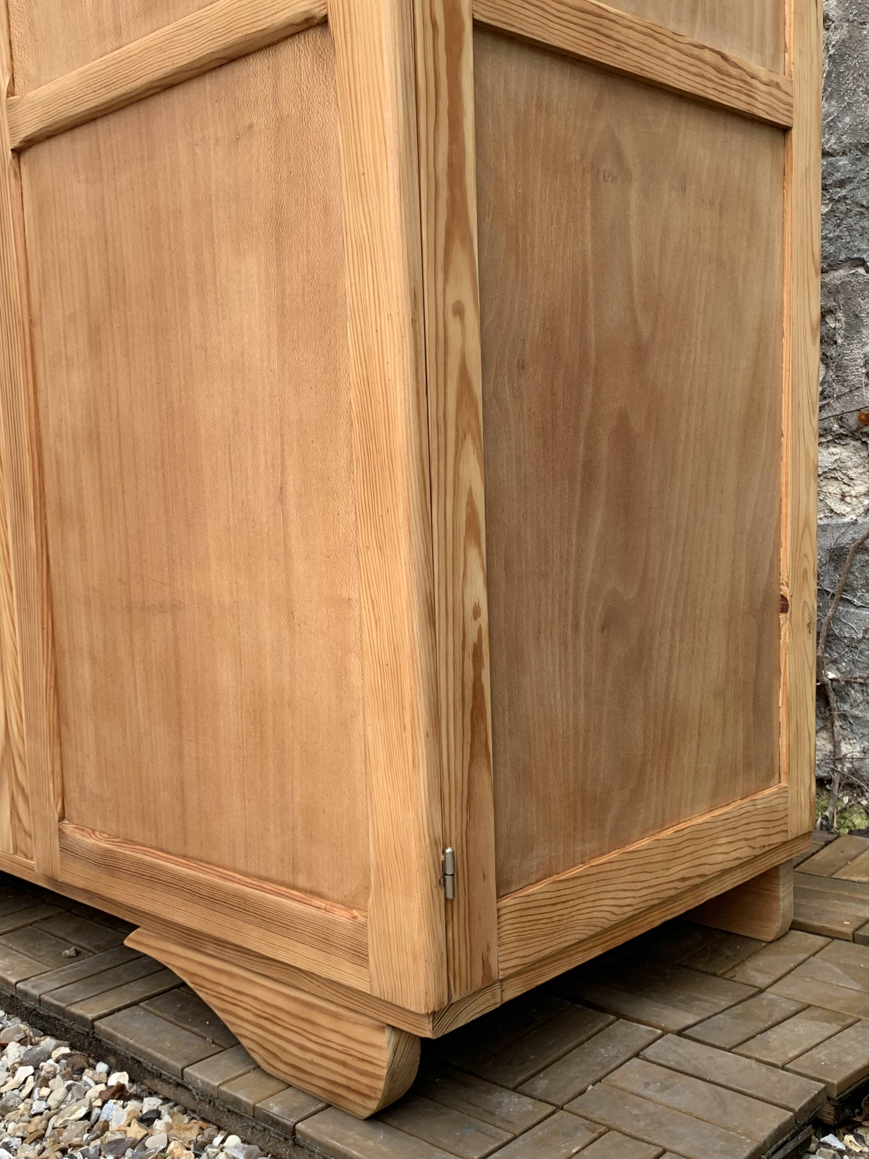 Parisian art deco wardrobe solid raw wood wardrobe