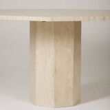 Octagonal travertine table